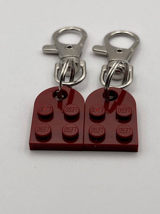 Lego Heart Keyring - Dark Red.