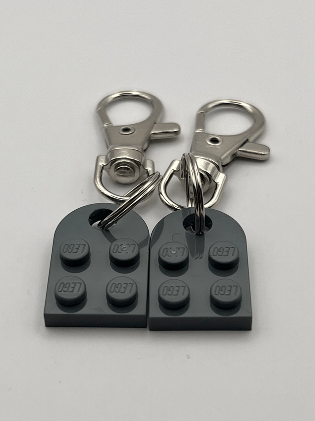 Lego Heart Keyring - Dark Grey.