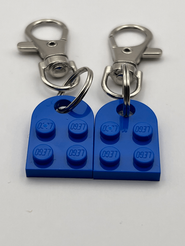 Lego Heart Keyring - Dark Blue.