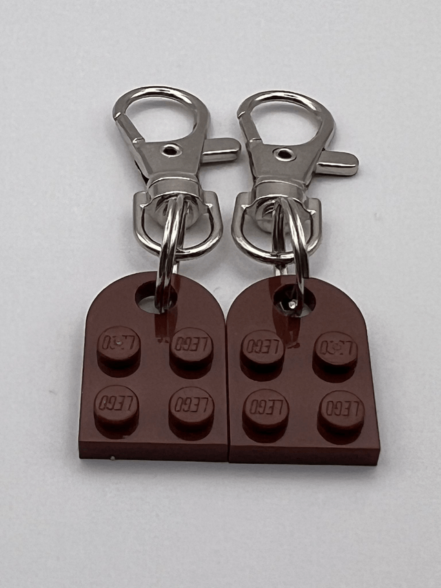 Lego Heart Keyring - Brown.