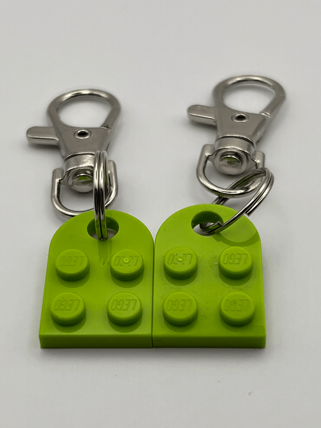 Lego Heart Keyring - Light Green.
