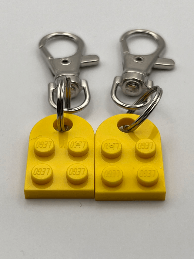 Lego Heart Keyring - Yellow.