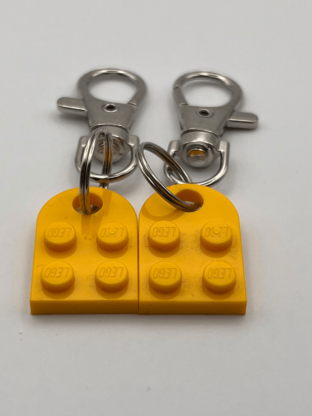 Lego Heart Keyring - Pale Orange.