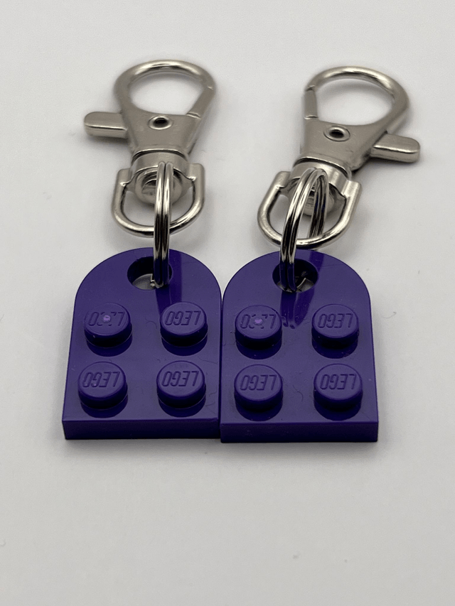 Lego Heart Keyring - Purple.
