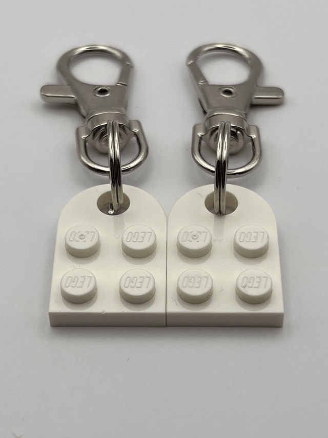 Lego Heart Keyring - White.