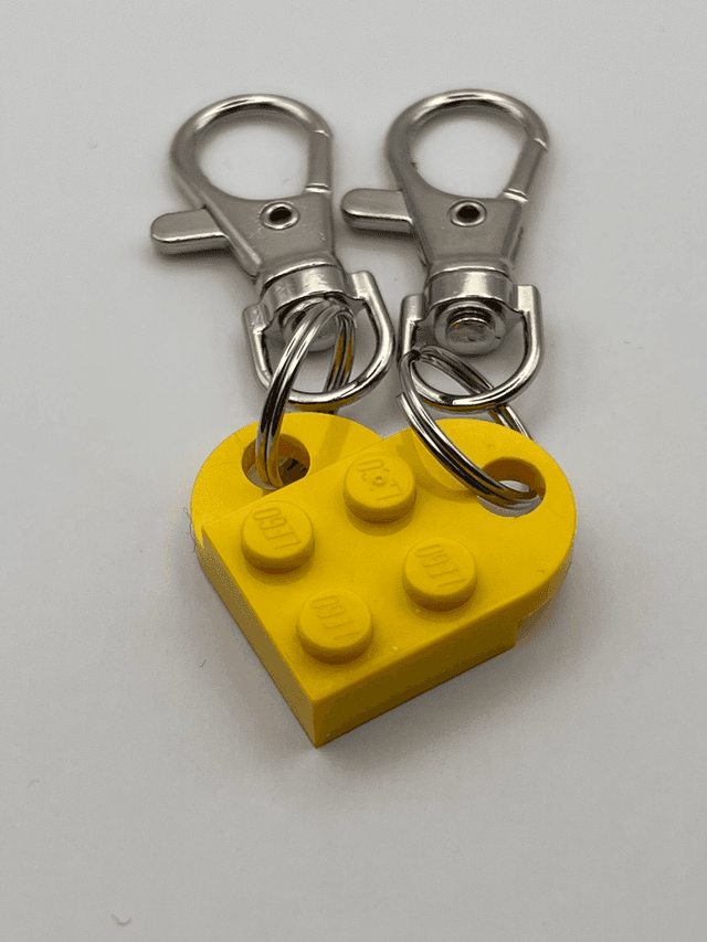 Lego Heart Keyring - Yellow.